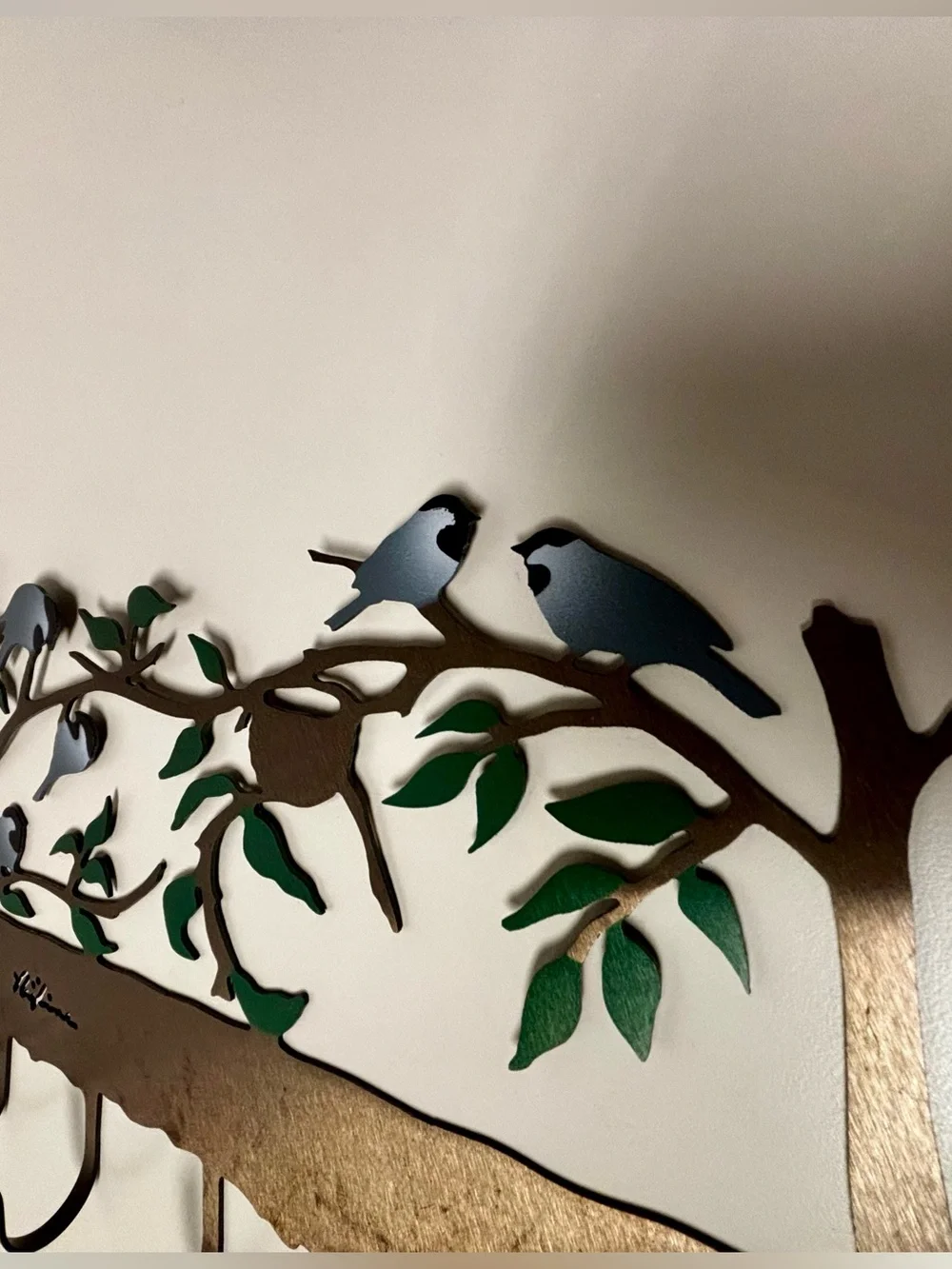 Vintage Metal Bird Wall Key or Jewelry Holder | Woodland Cottage Bronze Decor